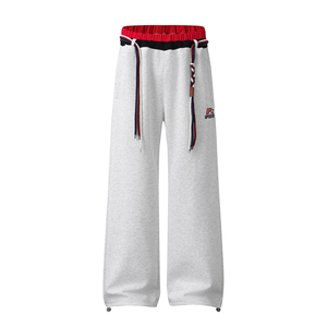 Pantalones Anchos de Mujer UPSOEED, de Forro Polar, Cintura Alta, con Cordón, Ajuste Holgado, Largos, Casuales, Otoñales, con Logotipo Bordado, Color Sólido - Product Image 4