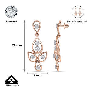 Pendientes de moda con diseño de hoja, gotas brillantes y diamantes colgantes - Product Image 6