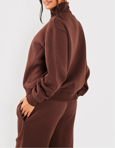 2025 ropa de mujer personalizada, conjuntos de sudaderas con capucha y pantalones de gran tamaño de Color sólido, chándal de dos piezas de alta calidad para mujer - Product Image 2