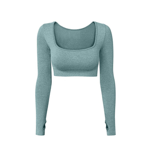 เสื้อยืดคอกลมแขนยาวระบายอากาศได้ดี, ฤดูใบไม้ร่วงขนาดพลัสไซส์ผ้าคอตตอนทรงสลิมฟิตสำหรับผู้หญิงเป็นมิตรกับสิ่งแวดล้อม - Product Image 6