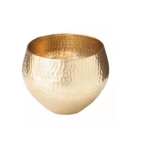 Bol design antique nouveauté bol en métal de couleur dorée plateau de service décoratif en feuille d'or en aluminium - Product Image 5