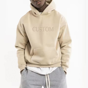 Sweat à capuche surdimensionné 100% coton de haute qualité en polaire épaisse à épaules tombantes plaine sweats à capuche personnalisés vierges pour hommes - Product Image 2