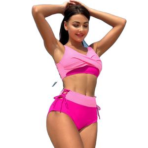 Conjunto de Dos Piezas con Corte Alto y Textura Estética, Transpirable, para Verano, Bikini de Playa para Mujer - Product Image 6