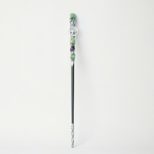 Baguette <span class=keywords><strong>Magique</strong></span> Vert Aventurine Argent <span class=keywords><strong>Arbre</strong></span> <span class=keywords><strong>de</strong></span> <span class=keywords><strong>Vie</strong></span> Alliage 2023 Nouveau 50 Amour Gemstone Feng Shui Quartz Cristal Baguette Brunissage CN;ZHE - Product Image 1
