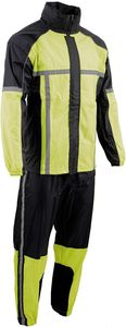 Traje de lluvia de motocicleta transpirable de Gore-Tex impermeable negro para hombre, cinta reflectante de alta visibilidad, bolsillos ligeros OEM personalizados - Product Image 1