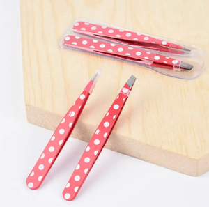 Pince à sourcils en acier inoxydable de qualité professionnelle pointe inclinée outil de maquilleur réutilisable écologique de haute qualité Logo personnalisé - Product Image 6