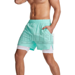 Pantalones cortos de entrenamiento sólidos para hombres profesionales High Street Style Gym Running Deportes al aire libre Casual Secado rápido Cintura elástica Moda - Product Image 1