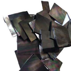 Hoogwaardige gekalibreerde natuurlijke zwarte schelp vierkante cabochon losse edelsteen parelmoer voor het maken van sieraden - Product Image 1