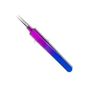 Nouveau design pince à épiler extension de cils pointe de fibre 45 degrés pince à épiler 12cm poids 16.5g couleur personnalisée - Product Image 3