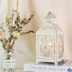 Farol de hierro de buena calidad, venta al por mayor en grandes cantidades, para uso decorativo en el hogar, hoteles, restaurantes, bodas, oficinas, hecho en India. - Product Image 2