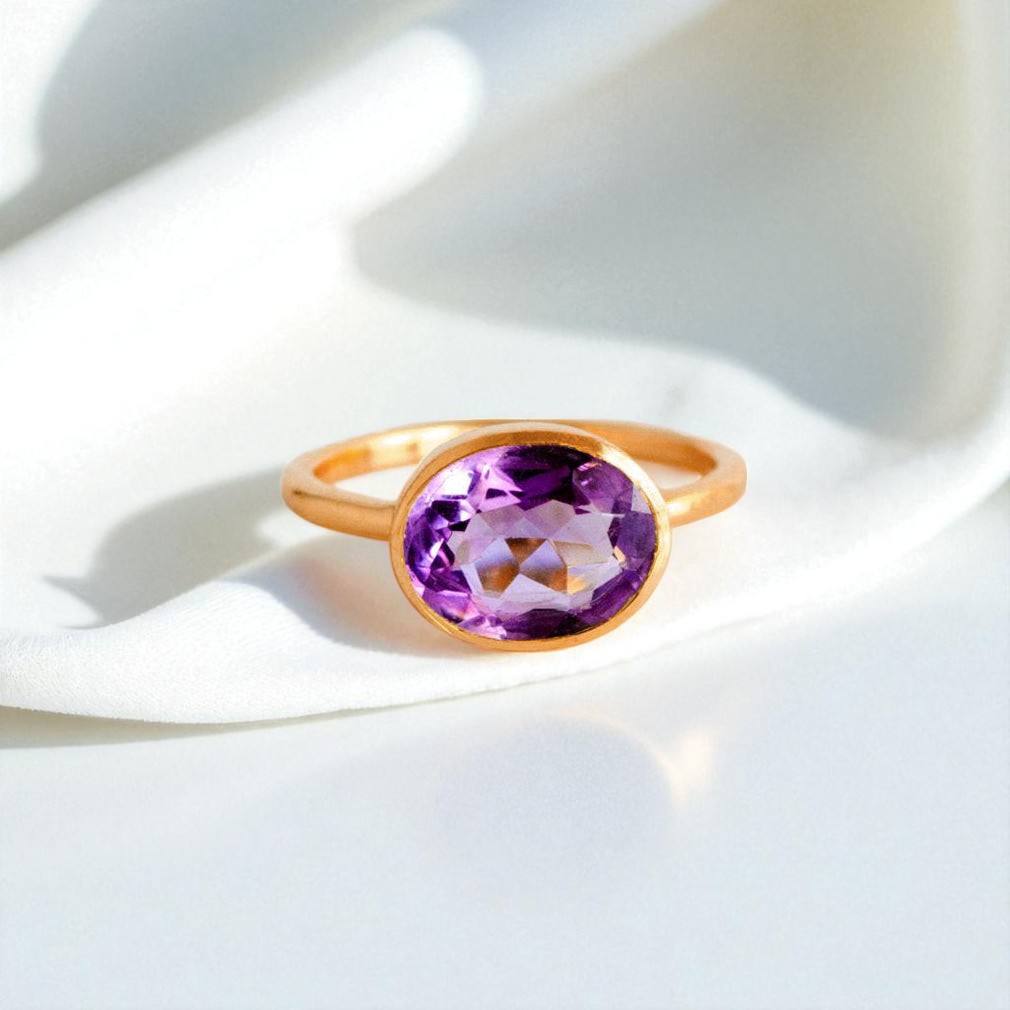 อเมทิสต์สีม่วงกุหลาบทอง