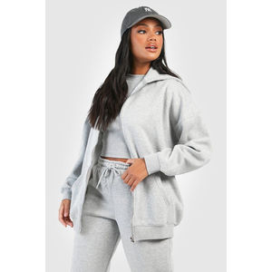 Zip up Jogging Hoodie Set Solid Joggers Pantalones Mujeres 2 piezas Set Logotipo personalizado Fleece Zip up Hoodies Pantalones de chándal Nuevo chándal - Product Image 2