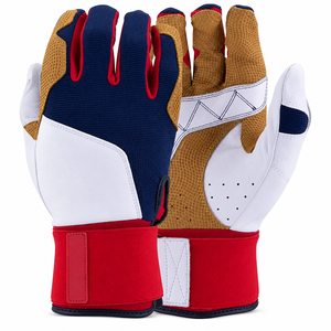 Gants de frappeurs unisexes pour adultes, rouge, blanc, bleu, marron, en polyester/coton tissé, fermeture auto-agrippante, durables et légers, pour l'entraînement - Product Image 1