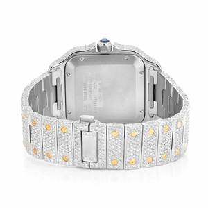 นาฬิกาข้อมือผู้ชายแฟชั่น ประดับเพชรโมอิสซาไนต์ ตัวเรือนสแตนเลสสตีล ระบบควอตซ์ หน้าปัดกระจก - Product Image 6