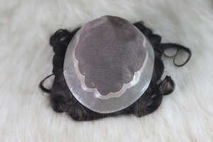 BM วิกผมปลอมสำหรับผู้ชายผมอินเดียแบบมีลูกไม้ปิดด้านหน้าแบบโมโนและนุ่มระบายอากาศได้6" - Product Image 6