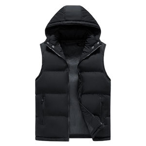 OEM suministro al por mayor de la mejor calidad hombres transpirable a prueba de viento Puffer chaleco primavera cálido Nylon/Algodón hecho prendas de vestir exteriores - Product Image 5