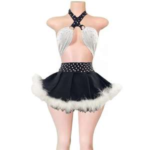 Trajes de club de baile para mujer Monos sin mangas elegantes Trajes de club nocturno con purpurina elegante para ropa de fiesta - Product Image 1