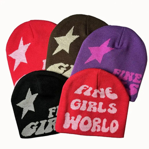 Bonnet en laine mélangée tricoté chaud personnalisé OEM de haute qualité Chapeaux Jacquard bouffant respirant pour affaires Utilisation hivernale en plein air Adultes unisexes - Product Image 1