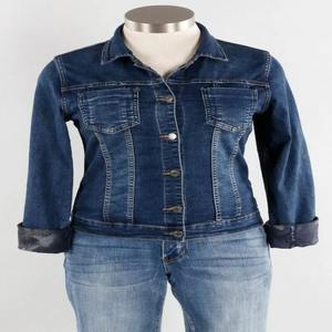 Women's Custom Logo Reversible Denim Jacket Autumn Regular Fit Quick Dry Washed Blue Cotton <b>Winter</b> Coat - Product Image 4