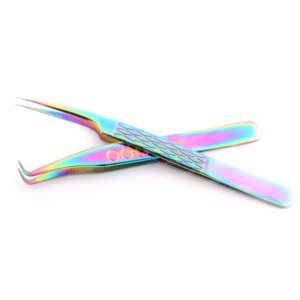 Pince à épiler d'extension de cils en acier inoxydable de marque privée personnalisée professionnelle outil de beauté à pointe pointue facile à choisir haute - Product Image 4