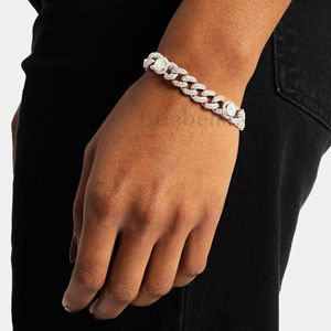 Bijoux Hip Hop Fine Chaîne Opale Bracelet Cubain pour Femmes 12mm 14k Plaqué Or Blanc Rond Diamant Opale Bracelet Pour Femmes - Product Image 2