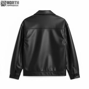 Mode personnalisée de haute qualité Conceptions Vêtements d'extérieur à manches longues Style de rue Veste en cuir respirante et décontractée Blouson aviateur personnalisé - Product Image 2