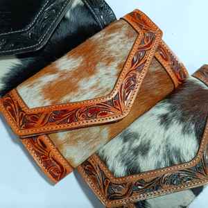 Cartera Vaquera de Cuero Genuino Personalizada de Estilo Bohemio de Moda con Color Personalizado, Estilo de Lujo, Más Vendida - Product Image 4