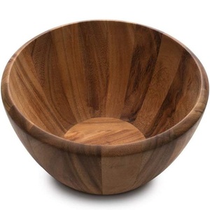 Bol en bois rond de conception moderne durable pour la maison et le restaurant, bol en bois d'acacia de vente chaude pour servir et offrir. - Product Image 4