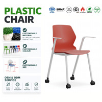 Chaise de formation empilable sans accoudoirs, structure en plastique et acier, pour réception, réunion, salle de classe, lecture, conférence - Design simple