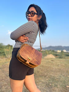 Sac à main en cuir véritable Crunch véritable fait à la main Sac à main en cuir véritable Crunch pour femmes sac à bandoulière en cuir véritable Vintage pour le bureau - Product Image 2