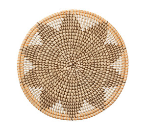 Two tone seagrass <b>placemat</b> <b>round</b> woven wicker table mat handmade rustic boho dining charger plate eco friendly natural fiber - Product Image 1