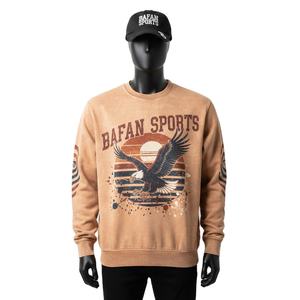 Sudadera para Hombre, Estilo Sun Fade, Algodón Felpa 300GSM, Suave, Lavada, Tono Tierra, Impresión Serigrafiada, Logotipo Personalizado, Lavado Ácido, Básica - Product Image 1