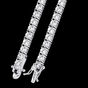 Chaîne de tennis en argent sterling 925 avec diamant 2mm-5mm Moissanite Plaqué or Matériau principal Perle comme pierre principale Clarté VVS - Product Image 6