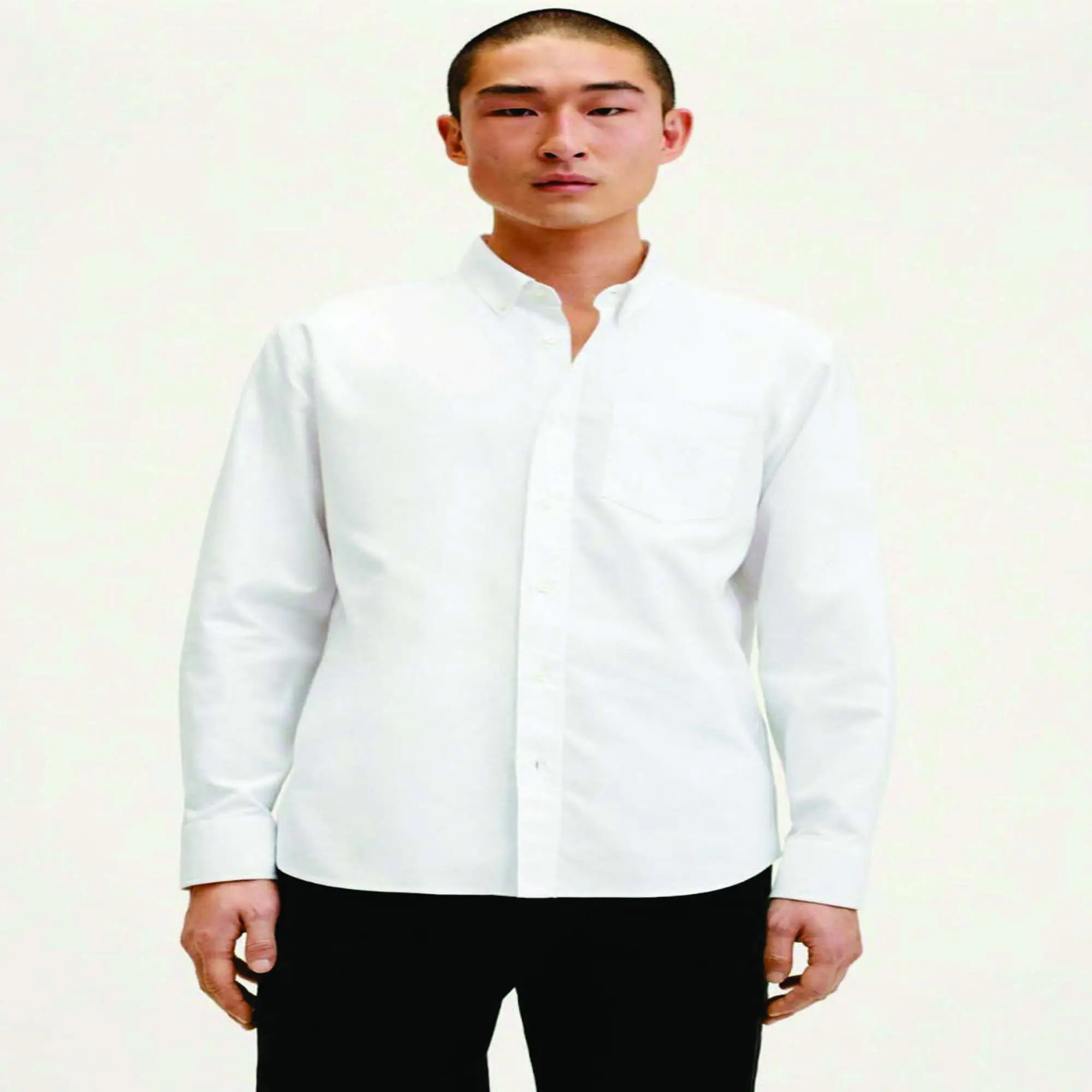 New Style Amazon Men's Cotton Linen Henley Shirt Hippie Casual Beach Stand Collar Long Sleeve Shirt for Men Breathable Fabric