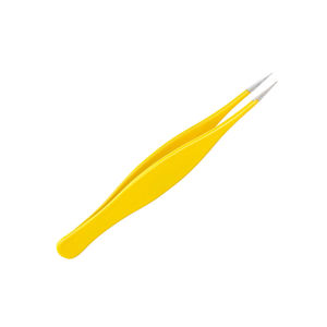 High Grade <b>Eyelash</b> Self Extensions Tweezers Yellow Color Coated <b>Beauty</b> <b>Tool</b> Stainless Steel Lash Extension Tweezers - Product Image 2