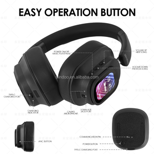 سماعات رأس احترافية SIINDOO JH-ANC930 Plus بخاصية إلغاء الضوضاء النشطة الهجينة (Hybrid ANC) تدعم البلوتوث مع شاشة LCD وذاكرة داخلية 1 جيجابايت ووظيفة تشغيل ملفات MP3 - Product Image 3