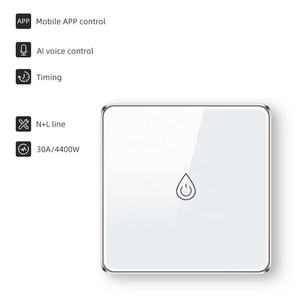 欧盟/英国标准 Zigbee/WiFi 30A 单极热水器开关 壁挂式触摸塑料面板 IP36 1 个插座 110-240V 兼容 Alexa - Product Image 2