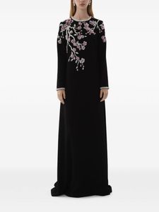 Elegante vestido de noche de gasa acampanado hecho a mano antiestático hasta el suelo adorno de lentejuelas cómodo cuello redondo para - Product Image 6