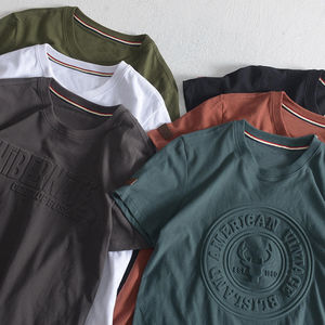 เสื้อยืดผู้ชายขายส่ง เสื้อยืดลำลองผู้ชายสั่งทำพิเศษ ทรงโอเวอร์ไซส์ แห้งเร็ว เหมาะสำหรับฤดูร้อน คุณภาพสูง ย้อมสี ล้างสี พิมพ์ลาย - Product Image 1