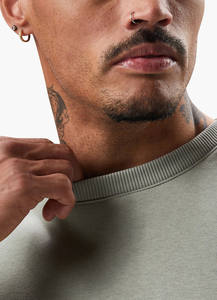 Sudadera de manga larga con cuello redondo ajustada gris esencial personalizada para hombres, fabricada por Huzaifa Products - Product Image 4