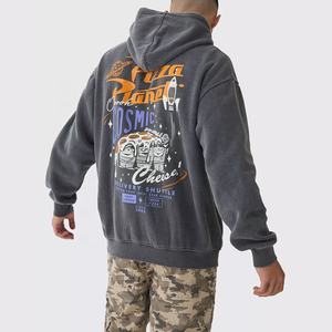 Sudadera con capucha de felpa francesa con estampado de Jersey de gran tamaño personalizado para hombres 2025 bolsillos con cremallera ropa de invierno para hombres - Product Image 3