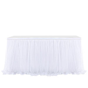 Falda de Mesa de Tul Desechable Impermeable y Resistente al Aceite con Tamaño Personalizado para Bodas y Hoteles - Product Image 2