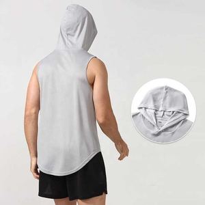 Gran oferta 100% poliéster para hombre Stringer Hoodie Racerback Gym Hoodie Stringer Tank Top Worout sin mangas Hoodie - Product Image 4