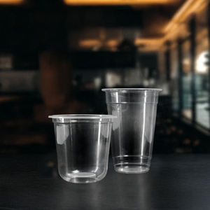 Quang Quan transparente desechable 12oz a 24oz vasos de plástico de pared simple PP para bebidas calientes/frías leche té jugo café - Product Image 3