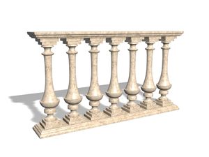 Rampe d'escalier en marbre beige, balustre décoratif en marbre, balustrade en pierre de marbre pour intérieur et extérieur - Product Image 5