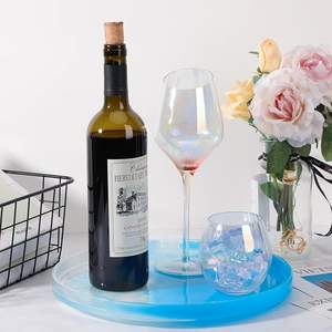 Bandeja de fruta de resina y metal artesanal, bandeja para servir resina con mango de metal, bandeja para servir comida para restaurante - Product Image 2