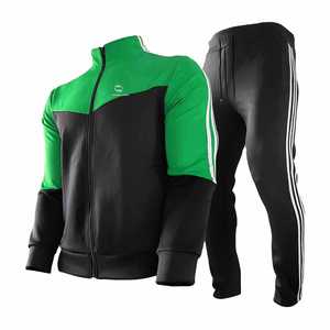 Chándal con cremallera para hombre, cómodo, 100% de poliéster, patrón sólido, conjunto de fabricación profesional, transpirable - Product Image 5