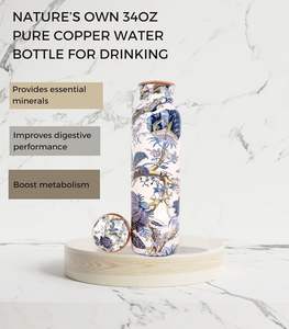 Botella de Agua de Cobre Premium con Diseño Impreso Minimalista, Excelente para la Salud y el Bienestar, Mantiene la Frescura, para Uso en Yoga y Fitness, al por Mayor - Product Image 2