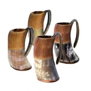 Taza de cuerno para beber de cerámica tallada vikinga Natural hecha a mano personalizada de calidad superior para restaurantes y fiestas de Hotel en casa - Product Image 2