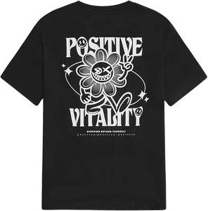 เสื้อยืดผู้ชายลายกราฟิกแบบวินเทจ สไตล์ย้อมสีเอซิด ทรงโอเวอร์ไซส์ พร้อมงานพิมพ์ซิลค์สกรีน - Product Image 1